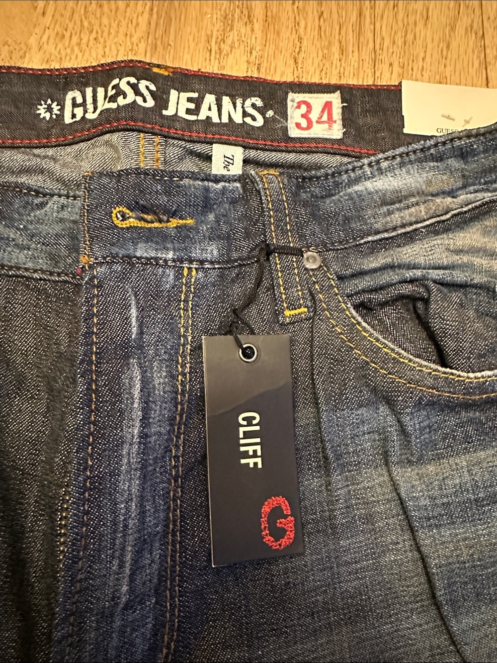 Guess Men’s Faded Dark Indigo Easy Fit Jeans